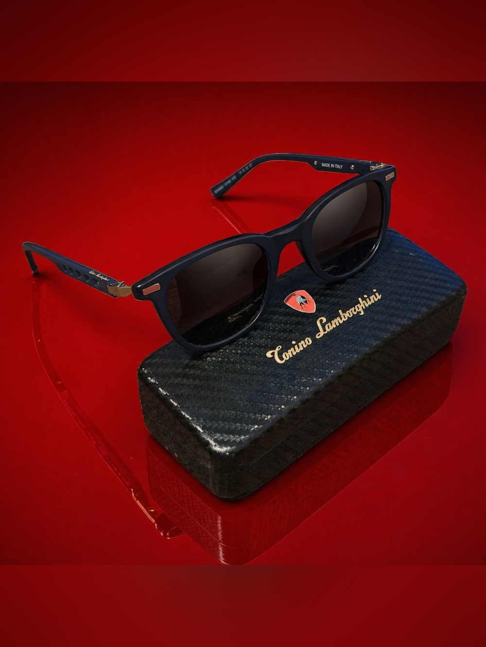 NEW Tonino Lamborghini TL310S02 Blue Polarized Sunglasses 49-22